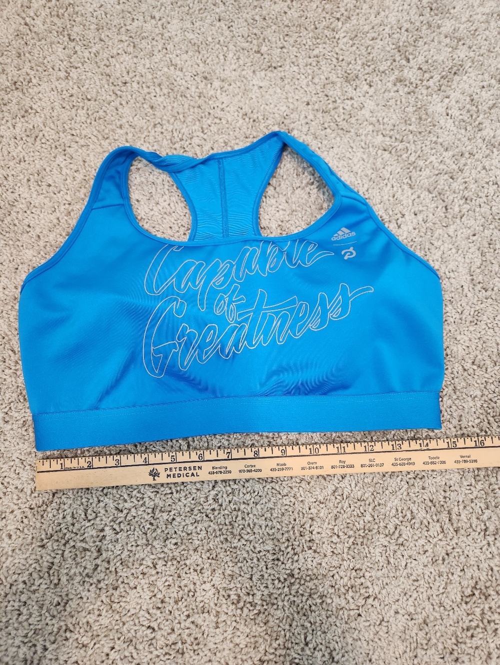 Adidas x Peloton Capable Of Greatness Train Bra Cobalt Blue Size L - Picture 5 of 6